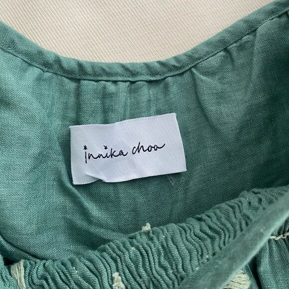 Innika Choo Green Mini Smock Embroidered Dress, One size only - Picture 4 of 16